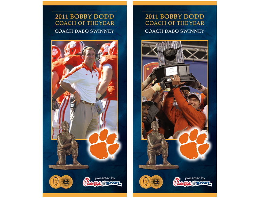 Bobby Dodd Coach of the Year Clemson Banquet Banners