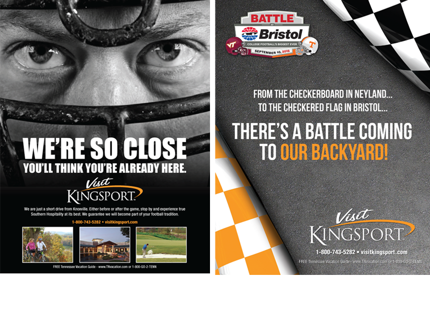 Kingsport CVB University of Tennessee Football Program Ad